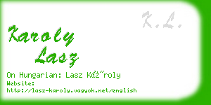 karoly lasz business card